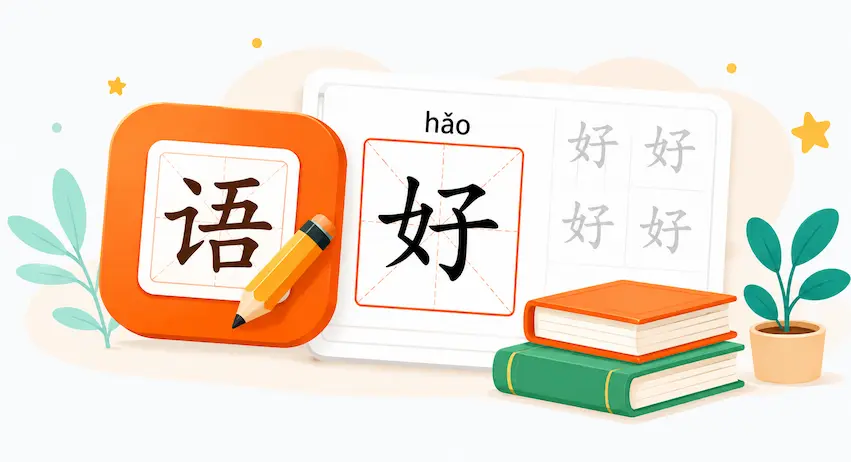 语文学习工具插画